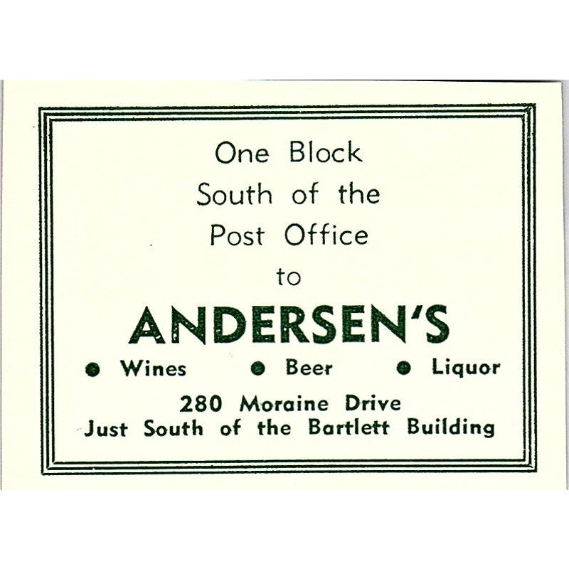 Andersen's Liquors 280 Moraine Drive 1957 Estes Park CO Ad AG4-S10