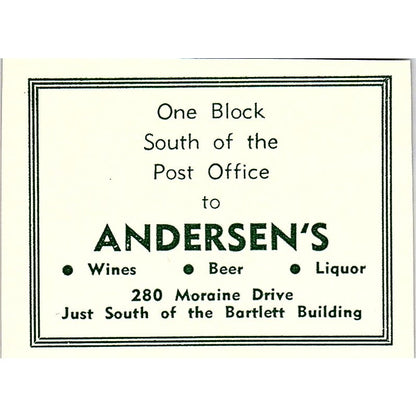 Andersen's Liquors 280 Moraine Drive 1957 Estes Park CO Ad AG4-S10