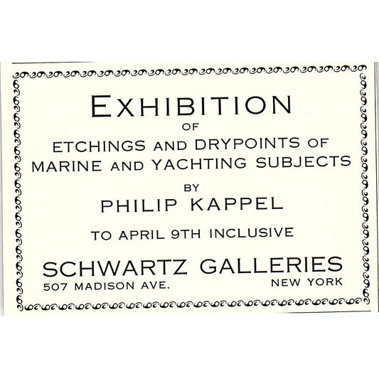 Philip Kappel Exhibition Marine Etchings Schwartz Galleries NY 1932 Ad AG2-M19