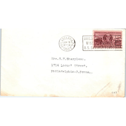 1950 Philadelphia Mrs. S.F. Sharples Locust St Postal Cover Envelope TG7-PC2