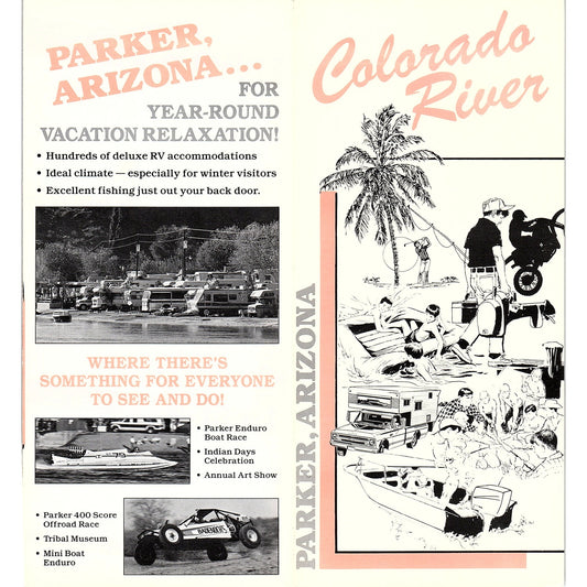 Colorado River Parker AZ Vintage Fold Out Travel Brochure TH2-TB1