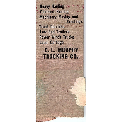 E.L. Murphy Trucking Co St. Paul MN Vintage Matchbook Cover SC7-Y1