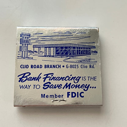 Clio State Bank Clio Michigan Feature Matches Vintage Matchbook SF4-M1