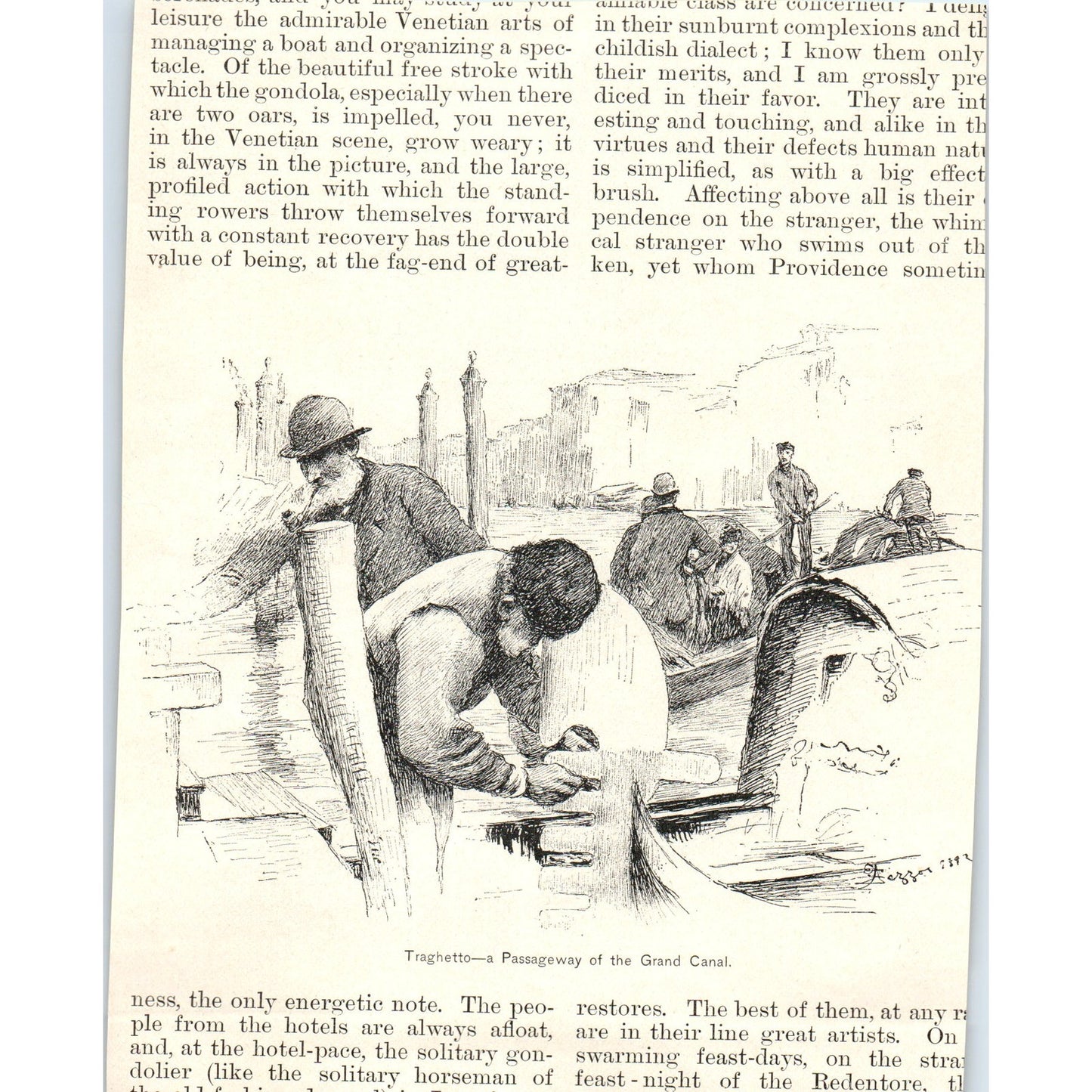 The Bridge of the Rialto Sketch Rezzos 1892 Magazine Print AK5-H8