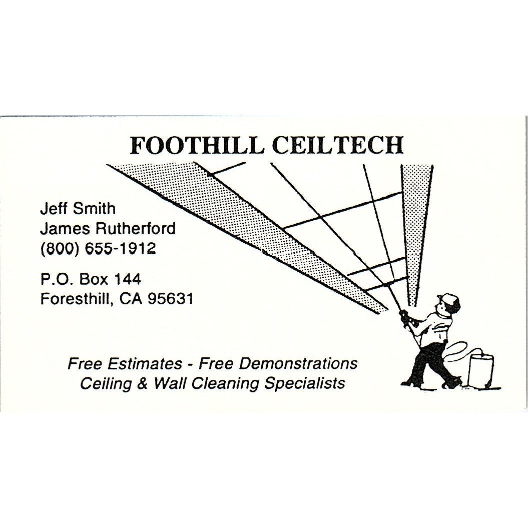Foothill Ceiltech Jeff Smith James Rutherford Foresthill Business Card SD9-B14