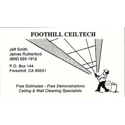 Foothill Ceiltech Jeff Smith James Rutherford Foresthill Business Card SD9-B14