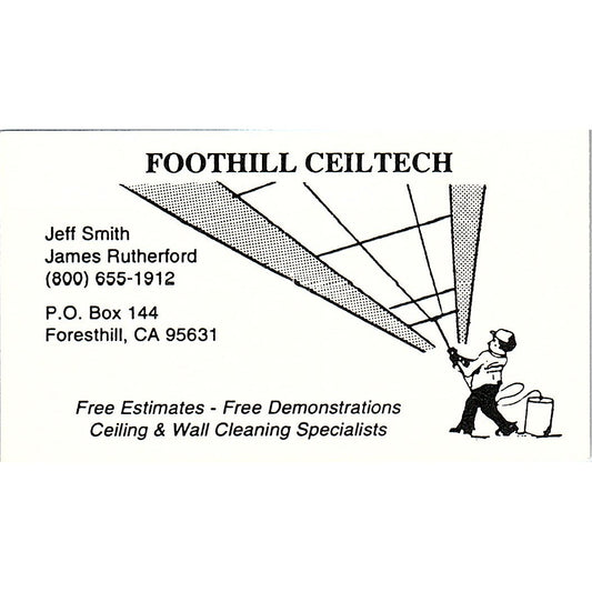 Foothill Ceiltech Jeff Smith James Rutherford Foresthill Business Card SD9-B14