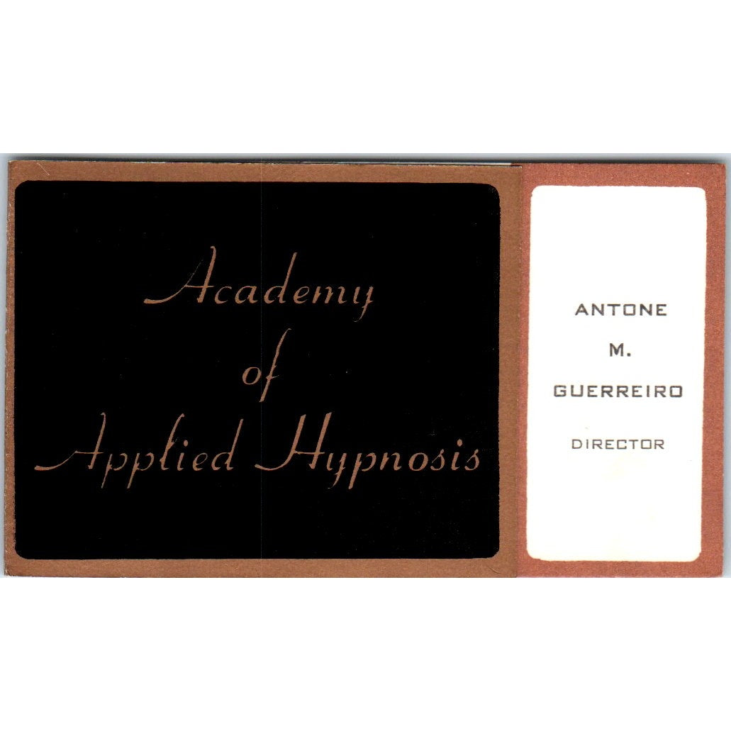 Academy of Applied Hypnosis Antone M Guerreiro Inglewood CA Business Card SE3-B6