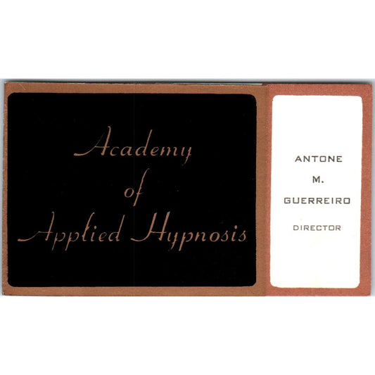 Academy of Applied Hypnosis Antone M Guerreiro Inglewood CA Business Card SE3-B6