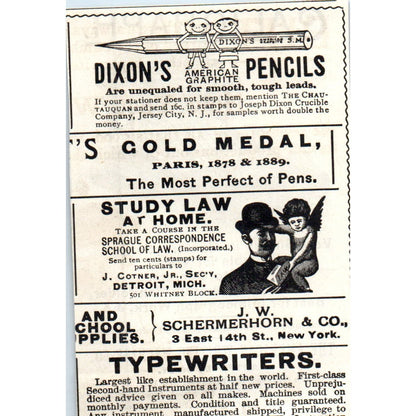 Caligraph American Writing Machine Co Hartford CT c1890 Victorian Ad AE8-CH7