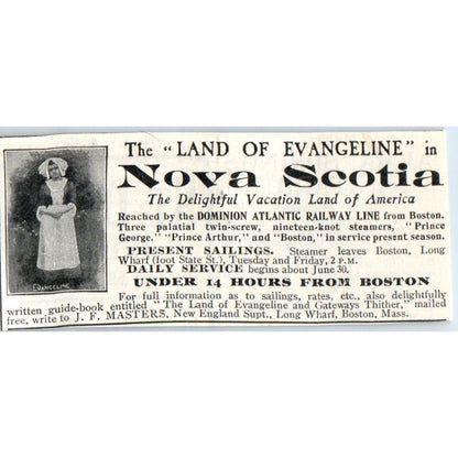 Nova Scotia Travel Dominion Atlantic Railway 1903 Magazine Ad AF7-E4