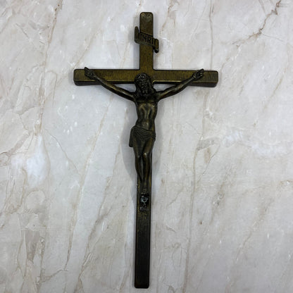 Vintage Lovell Mfg Inc Williams Bay WI Metal Crucifix Jesus Cross 11x6 TD5