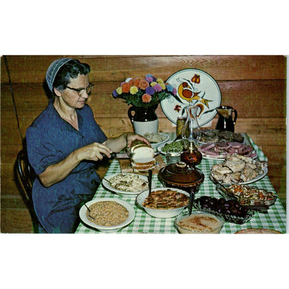 Leb Wohl Mennonite Cutting Bread Pennsylvania Dutch Country Vintage Postcard PD5