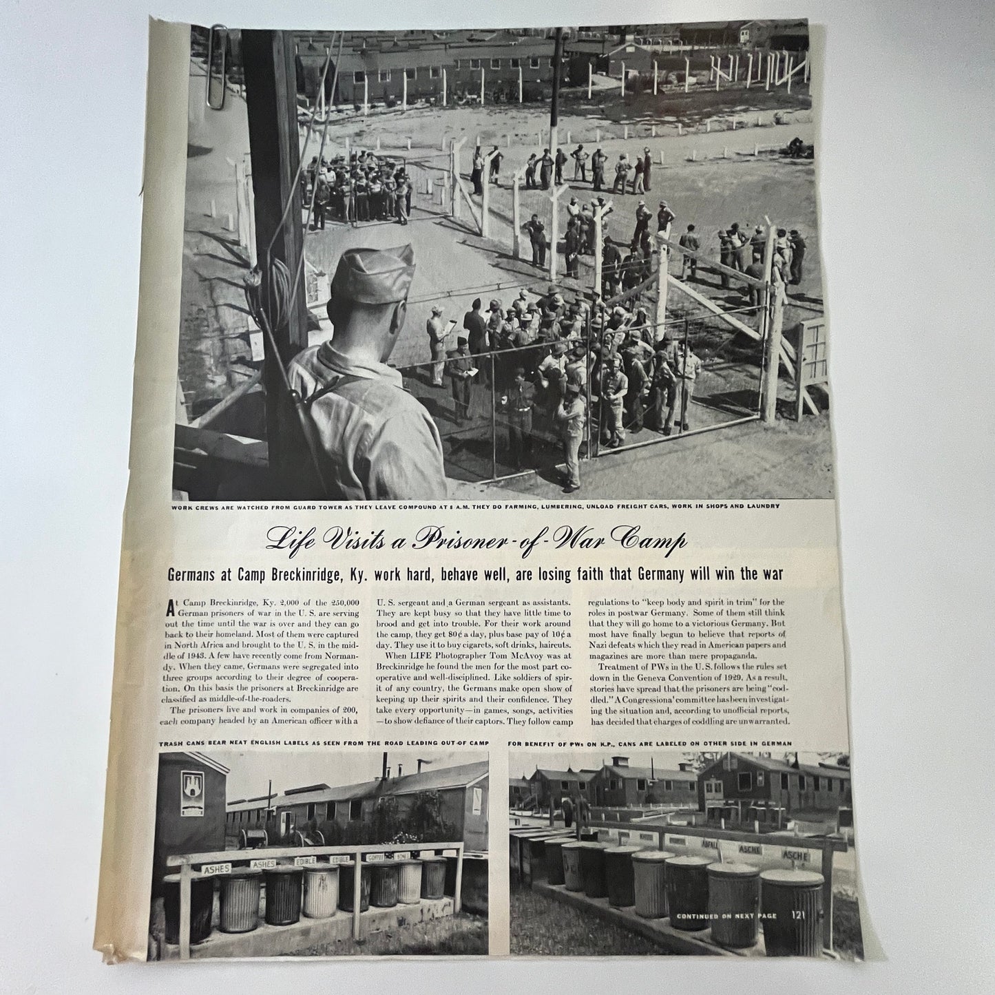Life Visits Camp Breckinridge KY POW Camp 3 Pages 1940s WWII Era Article V29-5