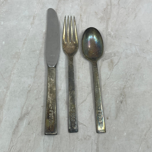 Vintage 3 Piece TWA Spoon Fork & Knife Silver Plate International Silver Co. TK3