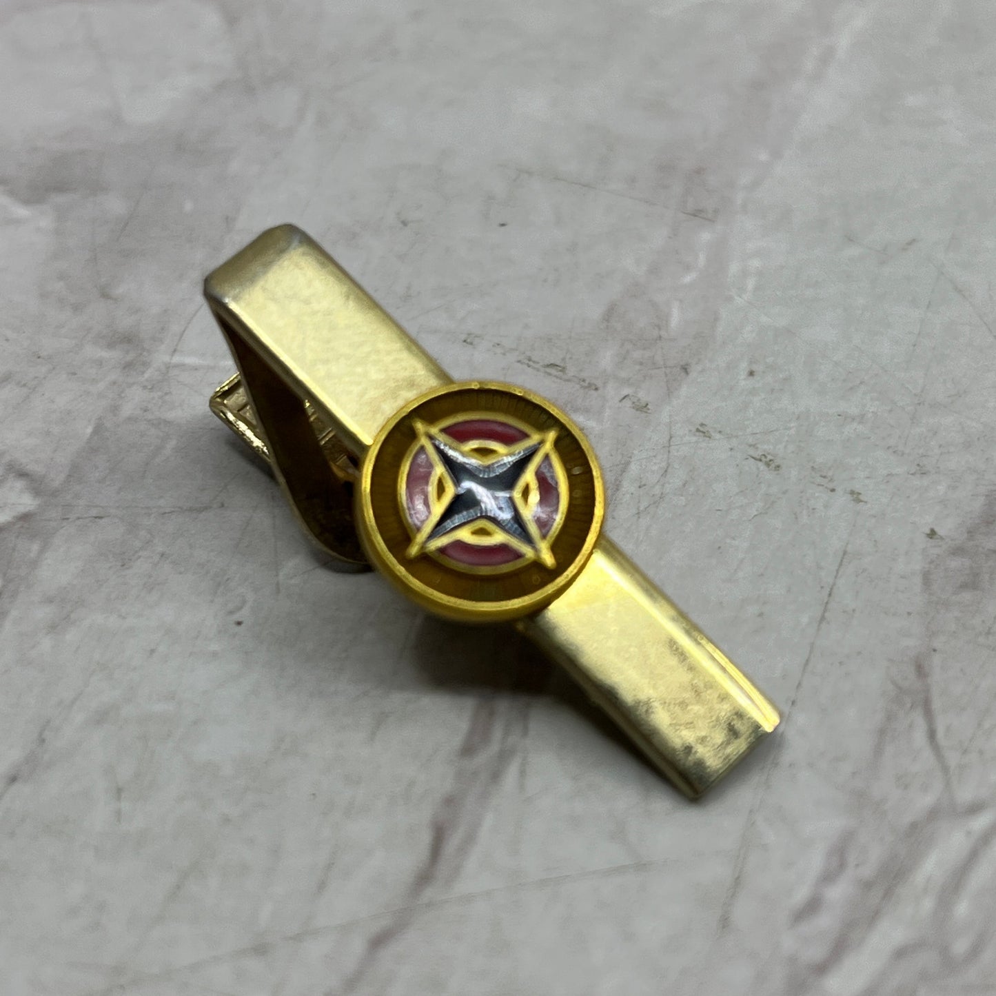 Vintage MCM Enamel Tie Tack Clip Clasp with Black Navigation Morning Star SE5