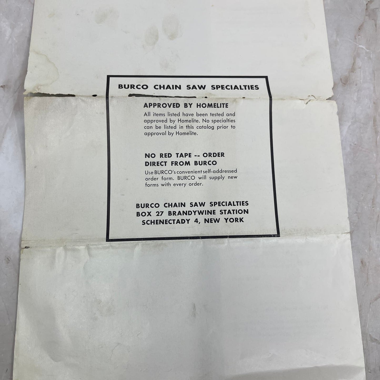 Vintage Burco Chain Saw Specialties Homelite Approved Tools Leaflet AE4