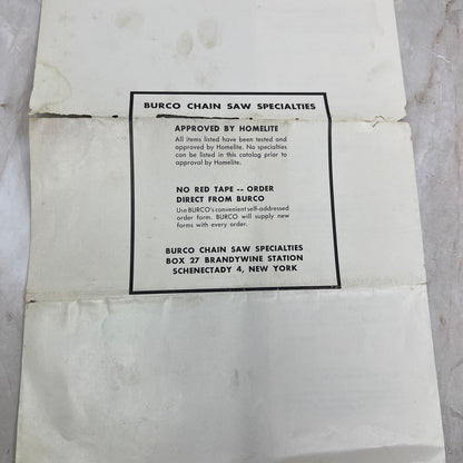 Vintage Burco Chain Saw Specialties Homelite Approved Tools Leaflet AE4