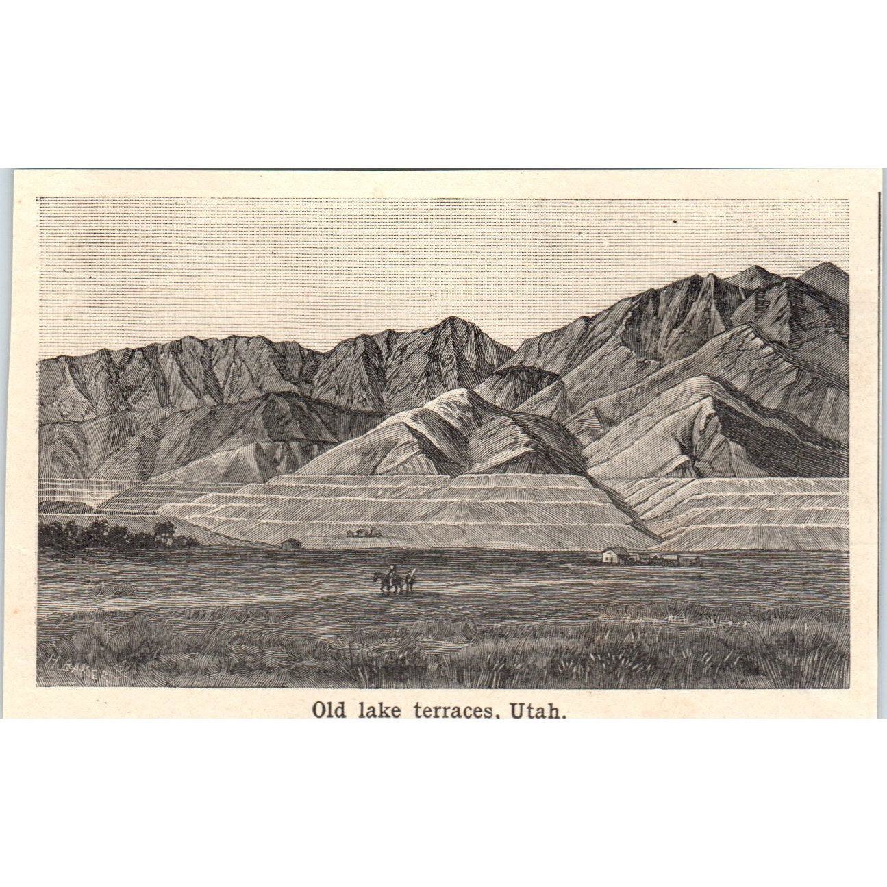 Old Lake Terraces in Utah 1901 Engraving AF2-P3