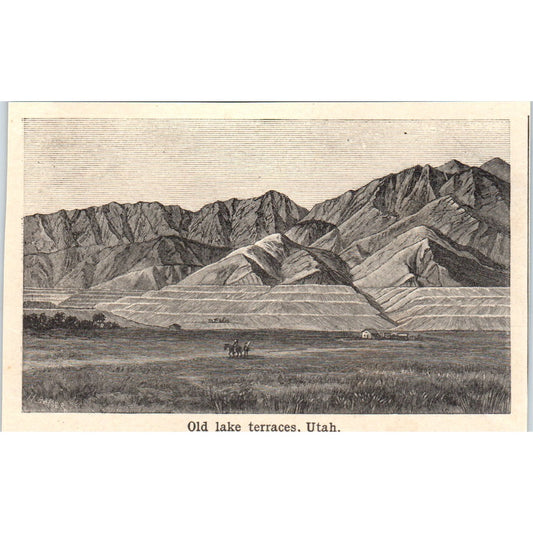 Old Lake Terraces in Utah 1901 Engraving AF2-P3