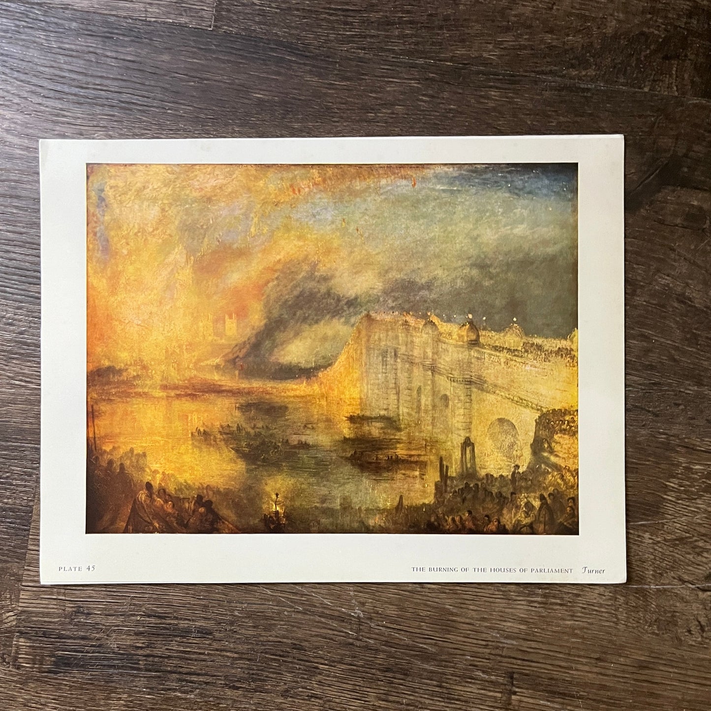 The Burning of the Houses of Parliament - Turner Vintage Art Print 9x12 V5