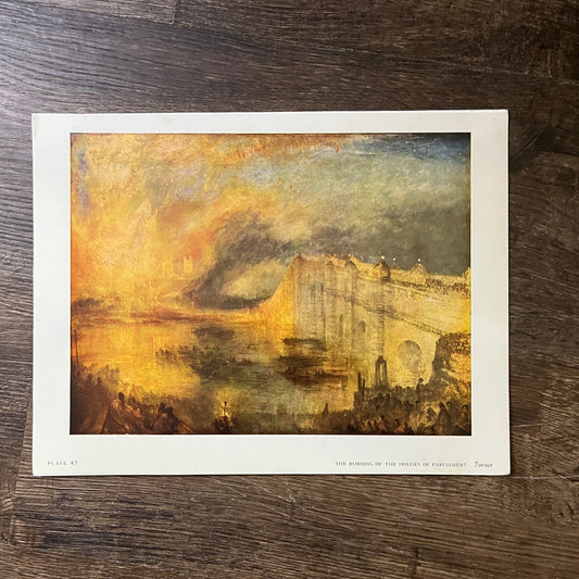 The Burning of the Houses of Parliament - Turner Vintage Art Print 9x12 V5