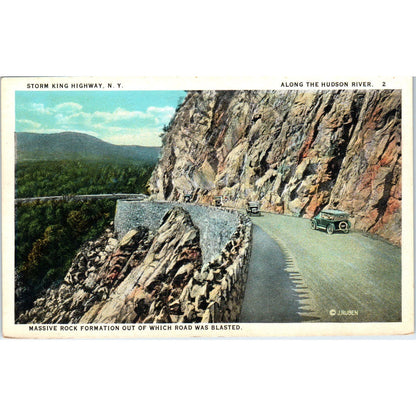 Storm King Highway View From Massive Rock Formation NY Vintage Postcard PD3