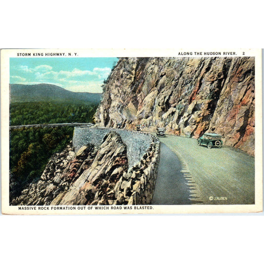 Storm King Highway View From Massive Rock Formation NY Vintage Postcard PD3