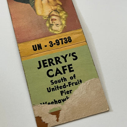 Jerry's Cafe Weehawken NJ Pinup Vintage Matchbook Cover TB6-MB1-14