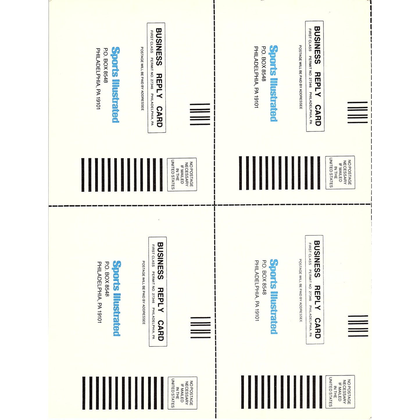 Sports Illustrated Products & Services Postal Mailing Cards 1984 Ad AF8-5