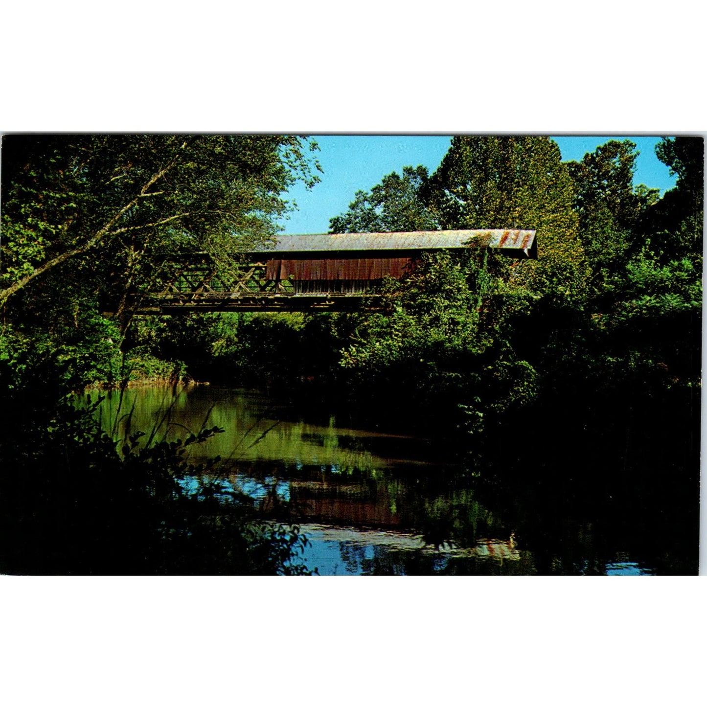 Riddle's Mill Bridge Talladega Creek Talladega AL Covered Bridge Postcard PB13