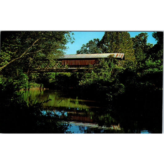Riddle's Mill Bridge Talladega Creek Talladega AL Covered Bridge Postcard PB13