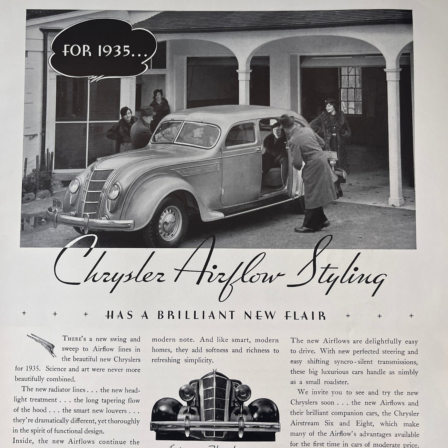 Chrysler Airstream Six Airflow Styling 1935 Ad V1-5
