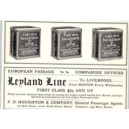 The Lewis F. Perry & Whitney Company Boston MA c1905 Victorian Ad AE9-MA4