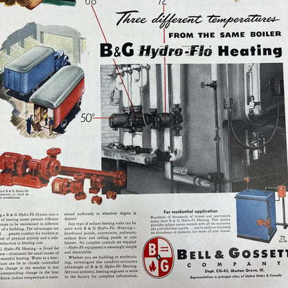 Bell & Gossett Company Morton Grove IL Hydro-Flo Heating 1951 Magazine Ad FL6-10