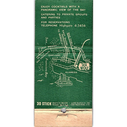 Sea Wolf Restaurant Oakland CA Vintage Matchbook TB6-MB2-12