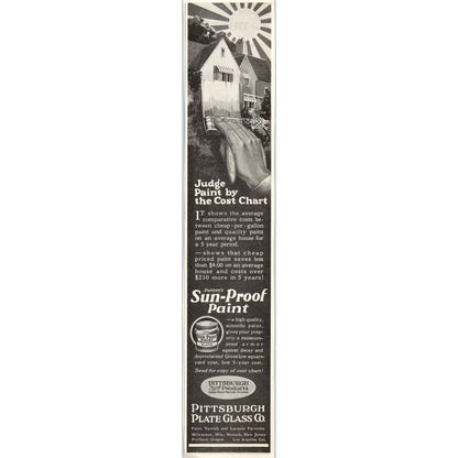 Pittsburgh Plate Glass Co Patton's Sun-Proof Paint 1928 Advertisement FL6-8