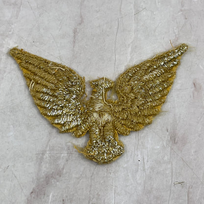 Eagle Gold Metallic Emblem Embroidered Iron On Patch Applique 2.5" SF4