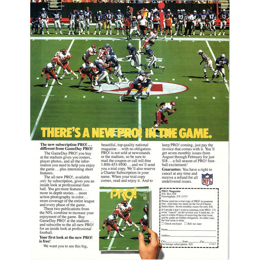 NFL Pro! Magazine 8x11" 1981 Ad D26