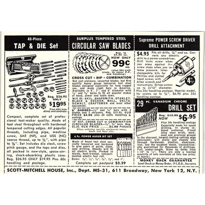 Scott-Mitchell House Inc Tools New York NY 1955 Ad AG1-5