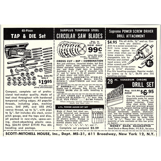 Scott-Mitchell House Inc Tools New York NY 1955 Ad AG1-5