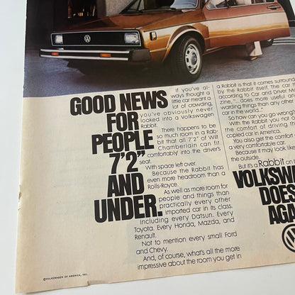 Wilt Chamberlain Volkswagen Rabbit 1979 Ad AG8-5