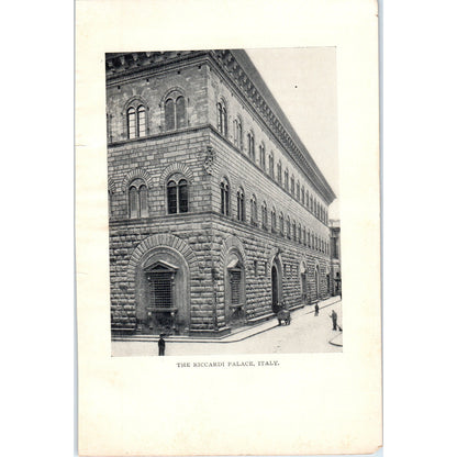 The Riccardi Palace Italy 1901 Original Print AD8-H9