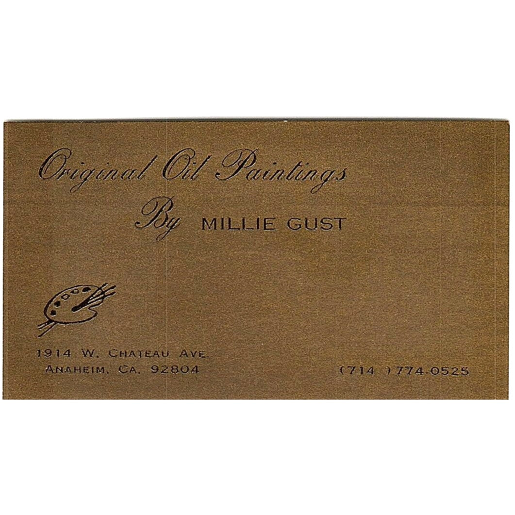 Original Oil Paintings by Millie Gust Anaheim CA Vintage Business Card SE3-B12