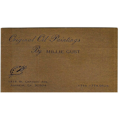 Original Oil Paintings by Millie Gust Anaheim CA Vintage Business Card SE3-B12