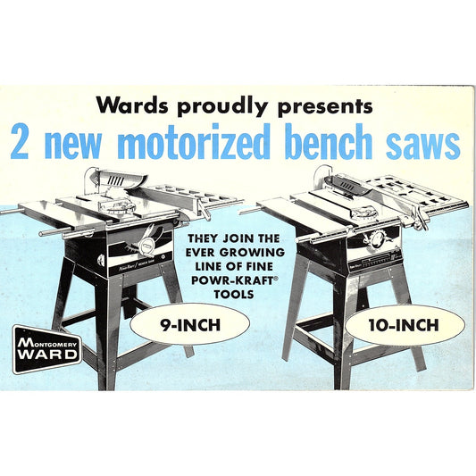 c1950s Montgomery Ward Bench Saws Table Saw Advertising Brochure TK2-XB6