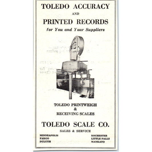 Toledo Scale Co, Marathon Corporation Menasha WI 1953 Ad AE9-DC2