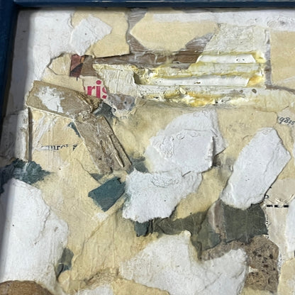 Original Framed Mixed Media Abstract Art Collage 10x12 "Topography"