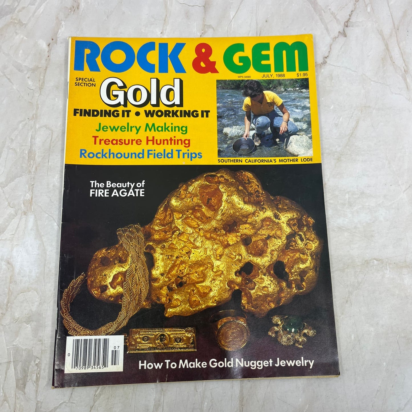 1988 July - Rock & Gem Magazine Gold Prospecting Gold Nugget Jewelry M20
