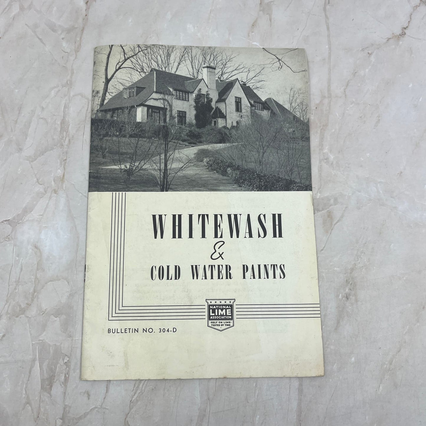 1939 Whitewash & Cold Water Paints National Lime Association Bulletin TJ4-P2